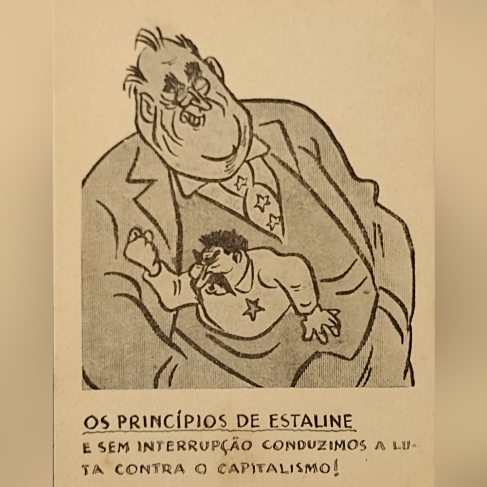 Vintage Political Postcard Roosevelt & Stalin